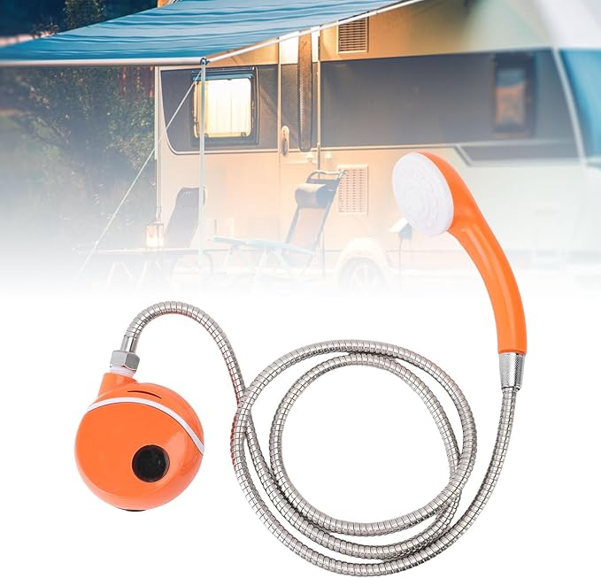 Fafeicy Portable Camping Shower Rechargeable 2200mAh Battery Shower Pump System with 1.8m Hose for Outdoor Travel Car Washing Pet Bath