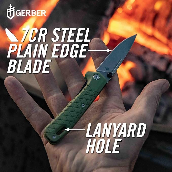 Gerber Gear Zilch Pocket Knife with 3.1 Plain Edge Blade Folding Knife with Clip Lightweight EDC Gear and Equipment