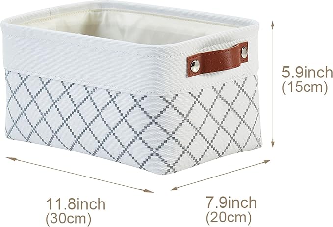DECOMOMO Small Storage Basket Closet Storage Bins Baskets for Organizing Shelves (White Check Small - 6 Pack)