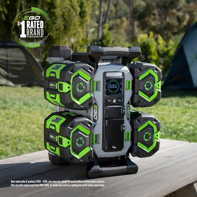EGO POWER+ Portable Power Station 1400W Battery Powered Inverter Generator for Home and Outdoor Includes (2) 56V 6.0Ah Batteries and Charger - PST1405-2