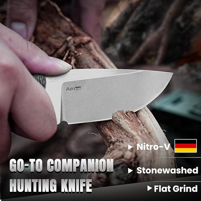 Kizer Hare Fixed Blade Knife with Sheath 3.14 Nitro V Blade EDC Hunting Knife with Black Micarta and Orange G10 Handle Small Bushcraft Neck Knives Camping Knives for Men Women 1077A2