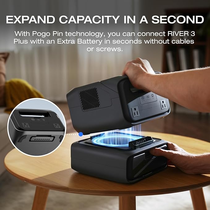 EF ECOFLOW River 3 Plus Portable Power Station Extra Battery EB300 286Wh Expansion LiFePO4 (LFP) Battery with 10-Year Lifespan Built-in 140W USB-C Port for Charging/Discharging Use Independently
