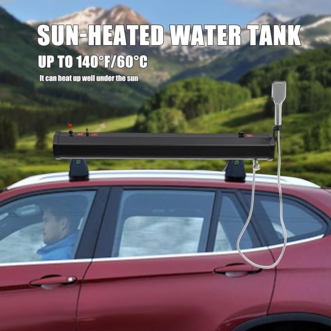 Pressurized Water Tank for Overlanding Vehicles - Portable Storage Solution for Camping and Off-Road Showers