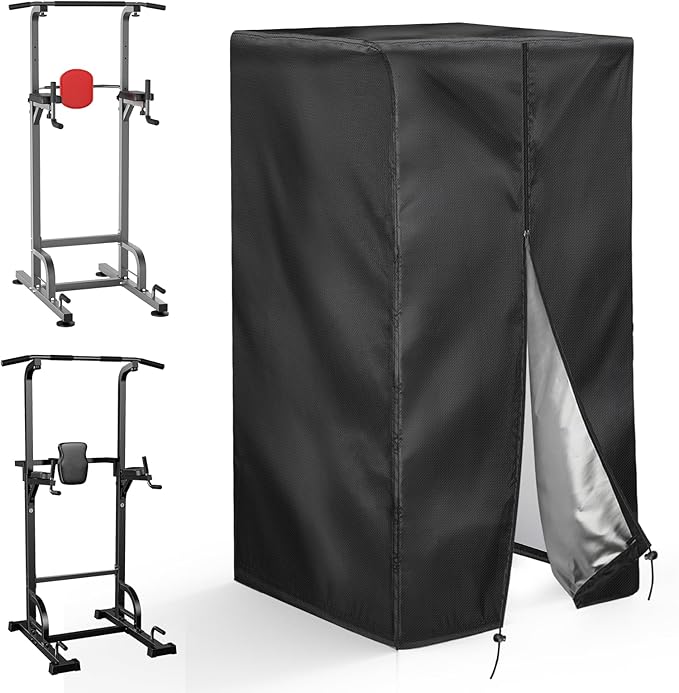 Pull Up Station Cover Dustproof-Cover for Pull Up Station/Dip Bar Station for Outdoor Pull Up Rack Machine Protect Home Gym Strength Training Dip Stands Cover