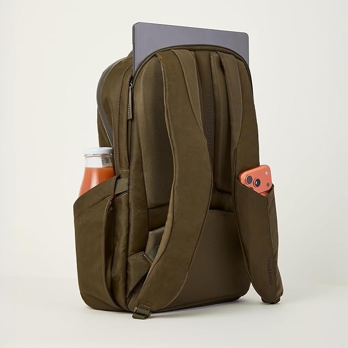 Troubadour Apex Backpack 4.0 EPX Edition - Ultra-Durable 22L Laptop Backpack with Recycled EPX Fabric Fits 17” Laptop - Lightweight Travel &amp Work Backpack – Olive