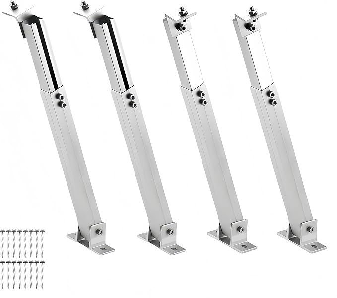 2 Set Solar Panel Tilt Mounting Brackets 15-30° Adjustable Solar Panel Stands Aluminum Alloy RV Solar Panel Ground Roof Mounting Kits for 50W 70W 100W 150W 200W 300W 400W Panels 14.1”-28.3”