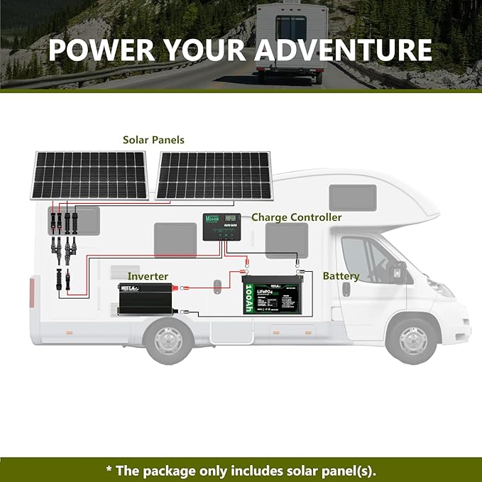 HQST 2pcs 100W 12V Monocrystalline Solar Panel Up to 25% High Efficiency Module Waterproof for RVs Motorhomes Cabins Marine Boat and Any Other Off Grid Applications-Upgrade Version
