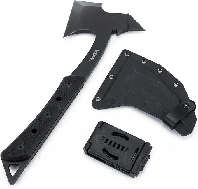 KOVA Black Thorn Hatchet - Stainless Steel 14 Overall Length 6.8 Blade G10 Handle - Lightweight &amp Durable Axe Ideal for Camping Survival and Outdoor Adventure