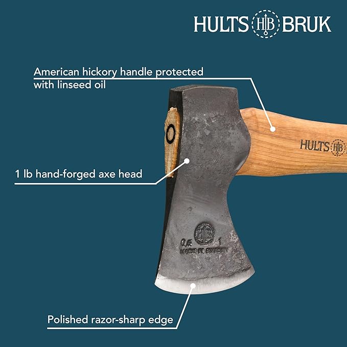 Hults Bruk 840762 Jonaker Hatchet - 1 lb Head 9.4 Handle