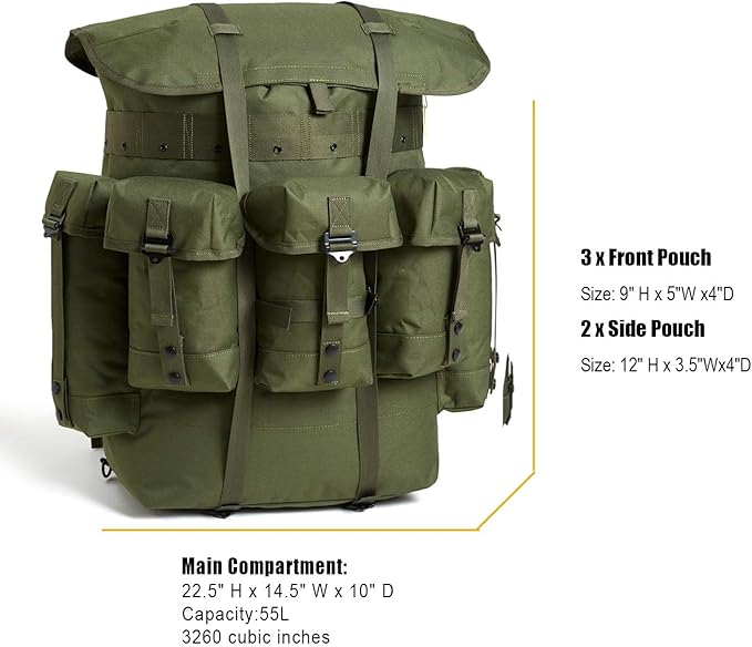 Akmax.cn MT Military Alice Pack Army Survival Combat ALICE Rucksack Backpack Olive Drab