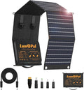 Portable Solar Panel LUMOPAL 60W Foldable Solar Panels Folding Solar Charger with PD60W USB C QC3.0 USB A Output Waterproof for Camping Backpacking Compatible with Phone Laptop Portable Power Station