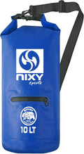 NIXY Waterproof Dry Bag 10L Roll Top - Lightweight and Durable for Paddleboarding Kayaking Hiking Camping Boating Beach Swimming Sailing and More - Blue 10L