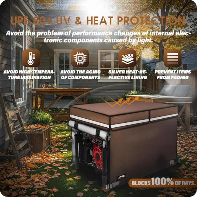 2025 Upgrade 900D+210D Heavy Duty Thicken Fabric. GUYISS Generator Covers While Running. 32L×24W×24H Top Can Be Opened for Refueling Compatible with 4500W-10000W Frame Generator Coffee.