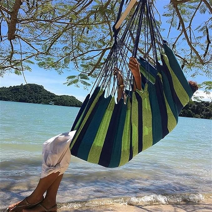 Portable Hammock Portable Chair Hammock Travel Camping Home Bedroom Swing Bed Lazy Chair for Backpacking Beach (Color : White)