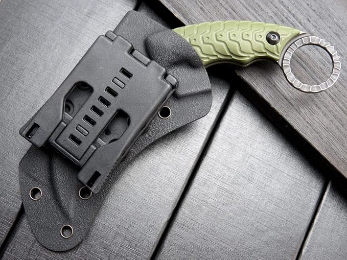 Ccanku C1110 Fixed Blade Knife D2 Steel Blade G10 Handle Outdoor Camping Claw Knives EDC Tool Knives with Kydex Sheaths (Army Green)