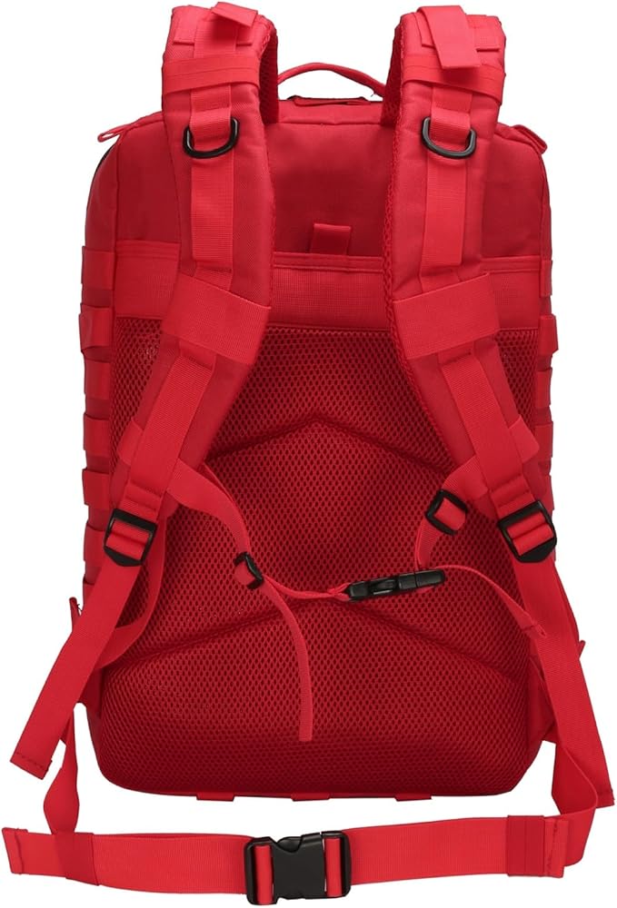45L Military Tactical Backpack for Men &amp Women Bug Out Bag Assault pack Molle Daypack Hiking Trekking Rucksack(45L red)