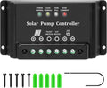 10A Solar Water Pump Controller Zuomeng DC Pump Controller Compatible with 12V and 24V Systems Featuring LED Display Light and Overcurrent/Overload Protection