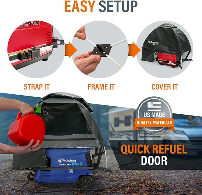 GenTent Inverter Running Cover – Generator Tent for Fully Encased Inverters (Black Original - Plus)