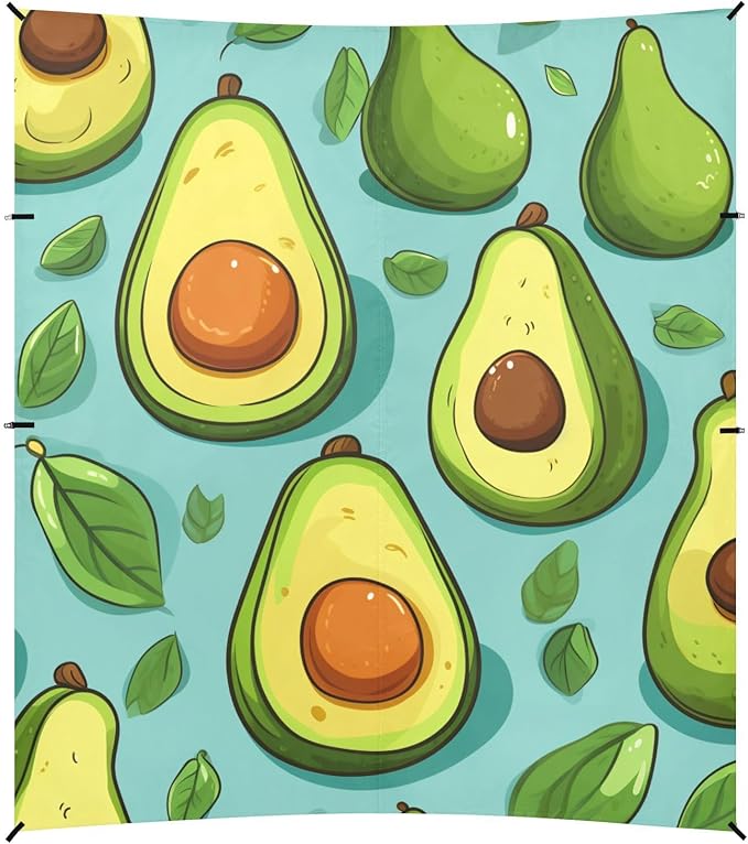 ALAZA Avocado on Blue Beach Tent Sun Shelter Portable Canopy Sunshade for Outdoor Camping Picnics Backyard Fun 10x9 ft