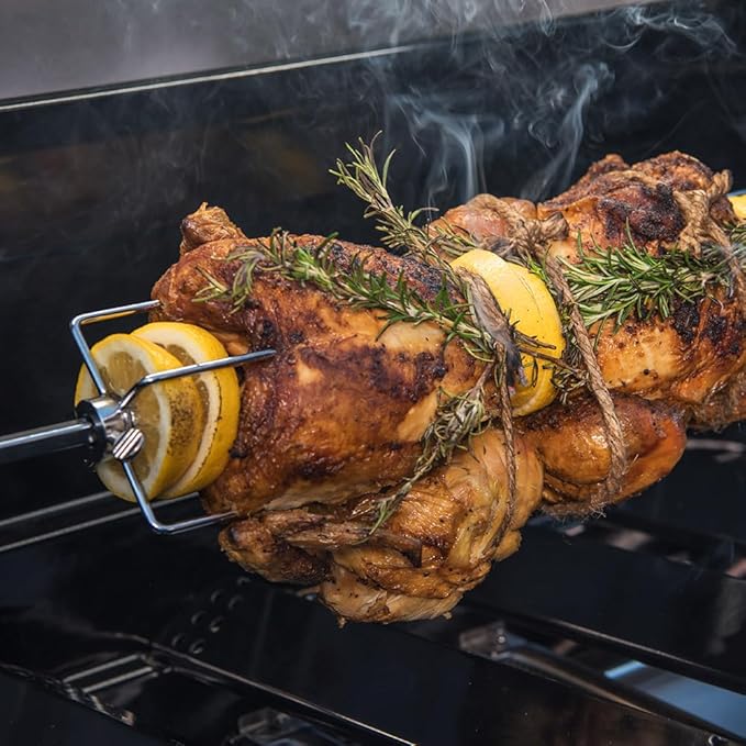 Spire 36 in. Stainless Steel Rotisserie Chicken Grilling Kit with Motor 1/2 in. Rod 4 Forks and Hardware Outdoor Cooking &amp Grills BBQ Grills Fits up to 36 Fireboxes 790-0006B