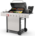 Kenmore BBQ Propane Gas Grill - 5 Burners with Side Burner &amp Searing Zone 644 Sq. In. Stainless Steel Grill 66000 BTU Ideal for Outdoor Cooking Patio &amp Backyard Silver