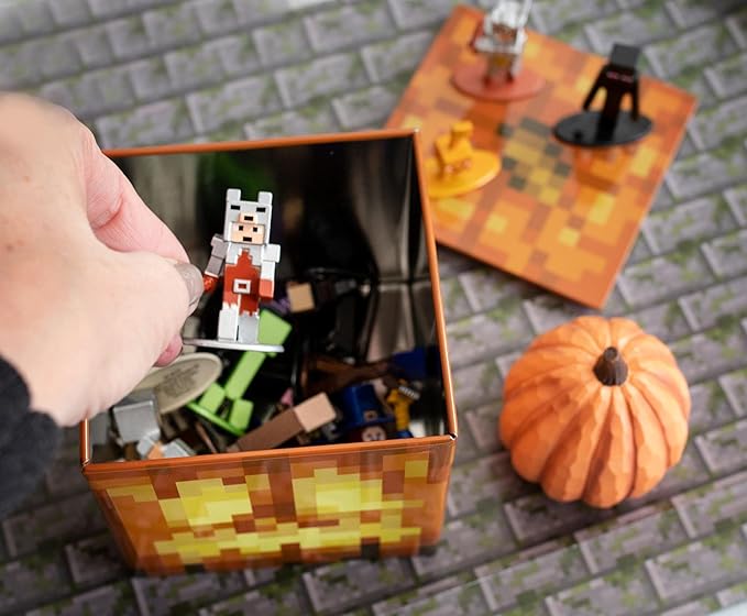 Toynk Minecraft 4x4 Inch Tin Storage Box Set of 5 | Bee | Creeper | TNT | Table | Jack