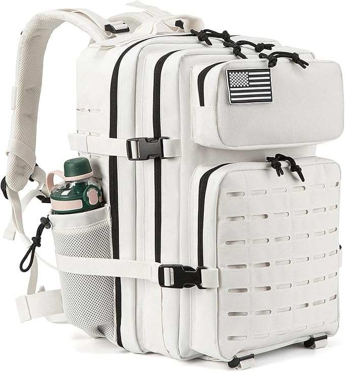 25L/45L Tactical Backpack for Women/men School Bag Gym Rucksack with Dual Cup Holder Bags for Womens Hiking Backpacks(45L Green)