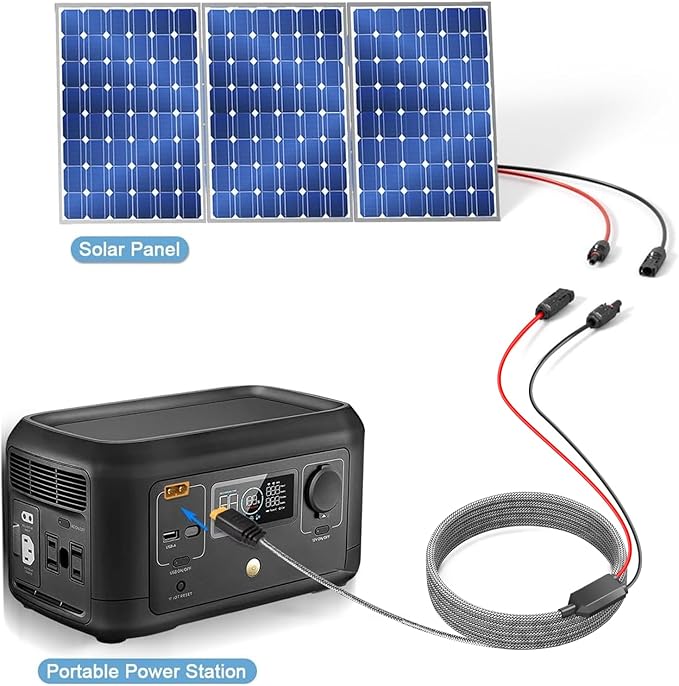 Solar Connector to XT60 Extension Cable 11Ft Power Solar Adapter for Anker Powerhouse ECOFLOW River 2 Pro Max River Solar Panel Charging Cable ALLPOWERS S2000 Portable Power Station &amp Solar Genera