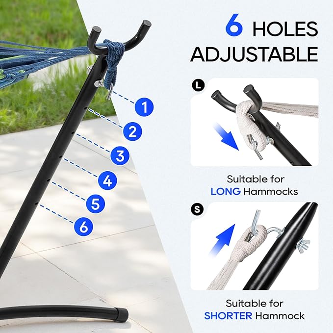 FDW Portable 9FT Hammock Stand Heavy Duty Hammock Stand Portable Steel Stand Only for Outdoor Patio or Indoor with Carrying Case (No Hammock)