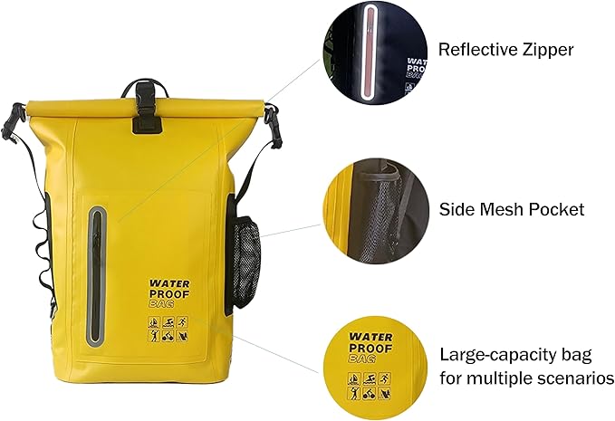 Dry Bag Waterproof 25L-Floating&ampLightweight Bags for Women Waterproof Backpack for Kayaking Boating FishingPaddle boarding Camping HikingRoll-Top Seal&ampAdjustable Shoulder Straps