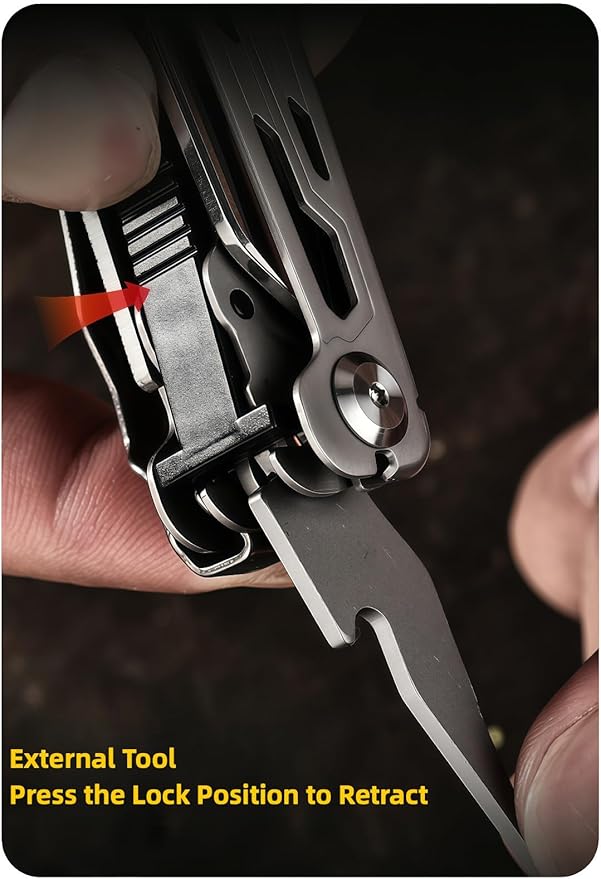 Multitool 20-in-1 Full-Size Lightweight EDC Tactical Gear Camping Knives &amp Tools Gift Ideas for Men Equipment for Emergencies Hiking and Outdoor Camping Multi-Purpose Pliers (Black)