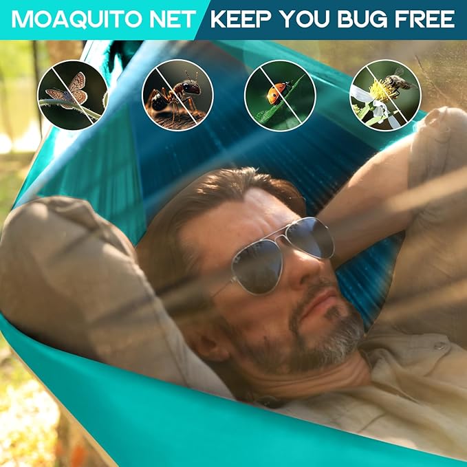 Camping Hammock Mosquito NetDouble &amp Single Portable Hammocks Hammocks with 2 Tree StrapsHammock Tent for Travel CampingCamping Accessories for Indoor Outdoor Hiking Backpacking Backyard Beach