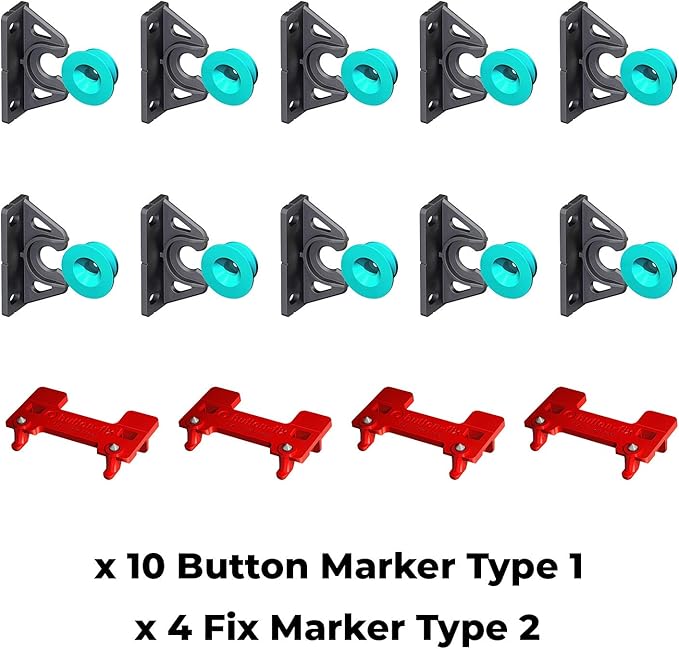 Button Fix Type 2 Bracket Marker Connecting 90 Degree Panels with New Upgraded Button (10 Sets + 4 Marker Guides)