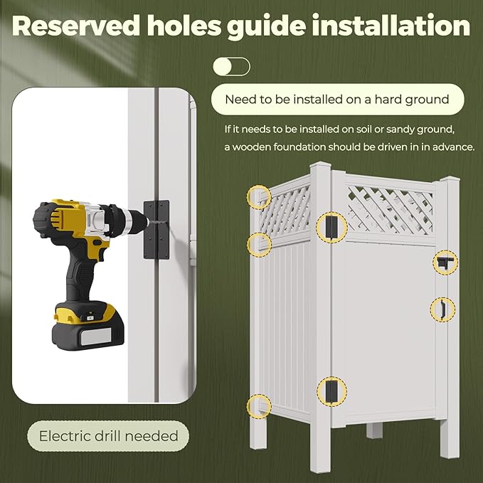 EROMMY 80.75H x 45.75W x 45.75L White PVC Outdoor Shower Enclosure with Door Weatherproof Privacy Stall for Pool &amp Beach Durable Vinyl Construction(Grid-panel)