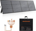 Portable Solar Panel 220W 40V Monocrystalline Foldable Solar Panels Charger Power Backup IP67 Waterproof Durable for Power Station RV Camping Off Grid Fishing
