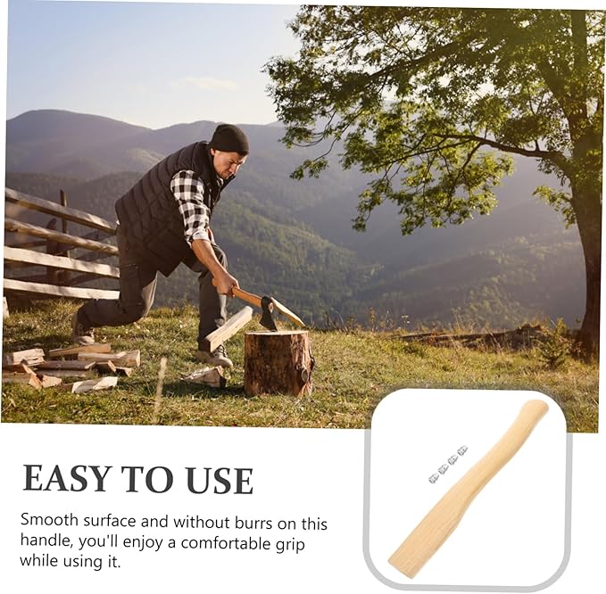POPETPOP 3sets Hatchet Handle Replacement Handle Grip for Replacement Hatchet Non-Skid Wooden Ergonomic for Axe Camping