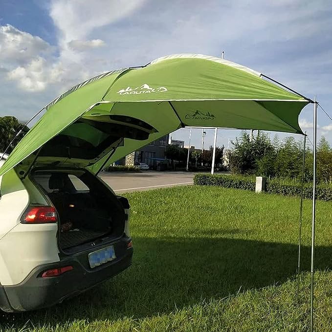 SHINsuke Car Tailgate Tent Awning Pickup Truck Camping Sun Shelter Waterproof Rainfly SUV Minivan Canopy Hatchback Camper Trailer Rooftop