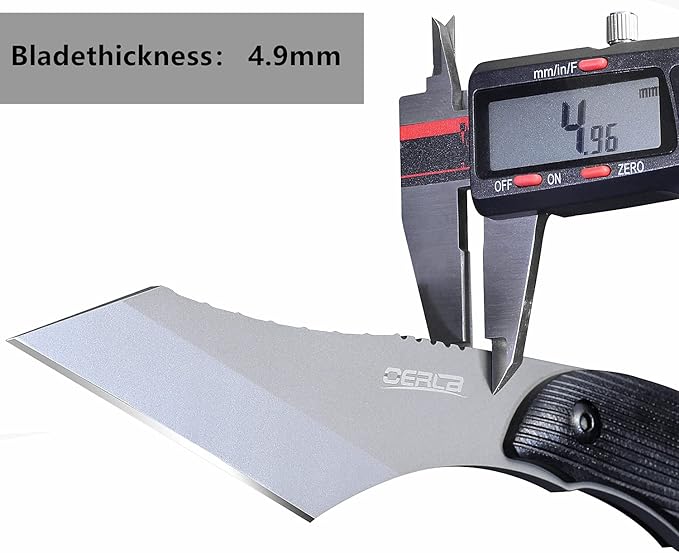 OERLA TAC OL-0022P Python Fixed Blade Outdoor Duty Straight Knife - Full Tang 420HC Stainless Steel Field Camping With G10 Handle Waist Clip EDC Kydex Sheath (Black)