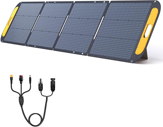 VTOMAN VS200 Portable Solar Panel for Power Station 200W 19V Foldable Solar Panel w/Supporting Stand High 23% Efficiency IP67 Waterproof Solar Panel Kit for Backyard Trip Off Grid System