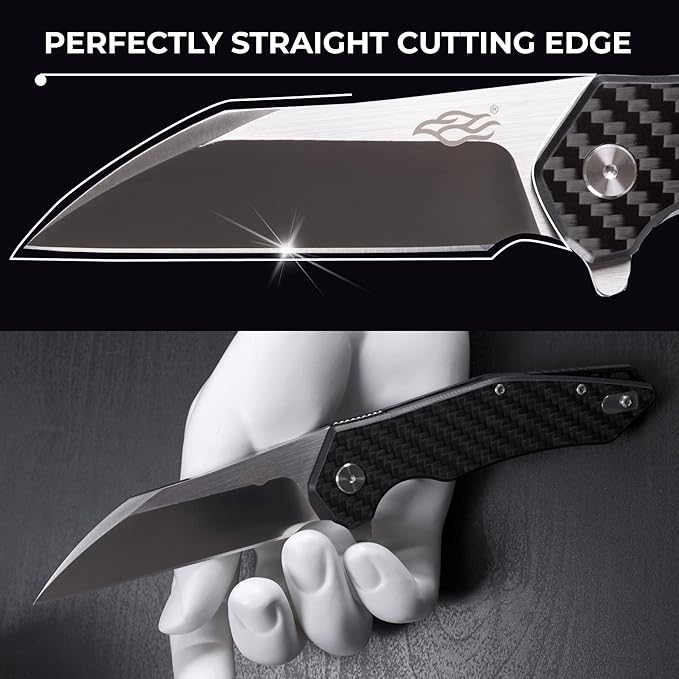 Firebird GANZO FH31 Folding Pocket Knife D2 Steel Wharncliffe Blade Ergonomic G10 Handle with Clip Hunting Fishing Flipper Camping Outdoor EDC Knife