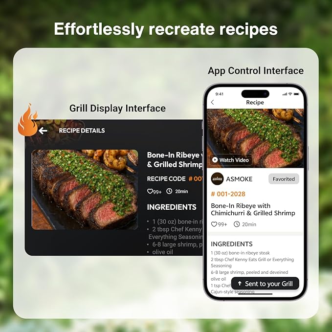 ASMOKE Smoker Guga’s Pick | Smart Portable Pellet Grill with 5 LCD Screen 8-in-1 BBQ 8H Battery Wi-Fi Control 271 sq.in ASCA Steam Tech PIN Precision Temp Fit for Camping Family Outdoor Cooking