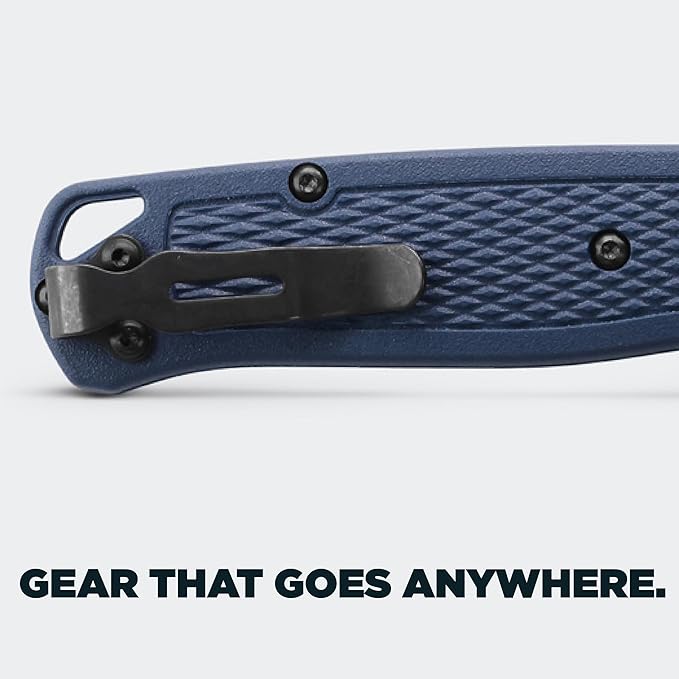Benchmade - Bugout Outdoor EDC Folding Knife Slim Lightweight Plain Edge Drop-Point Blade CPM-S30V Stainless Steel (58-60HRC) Grivory Handle (535FE-05)