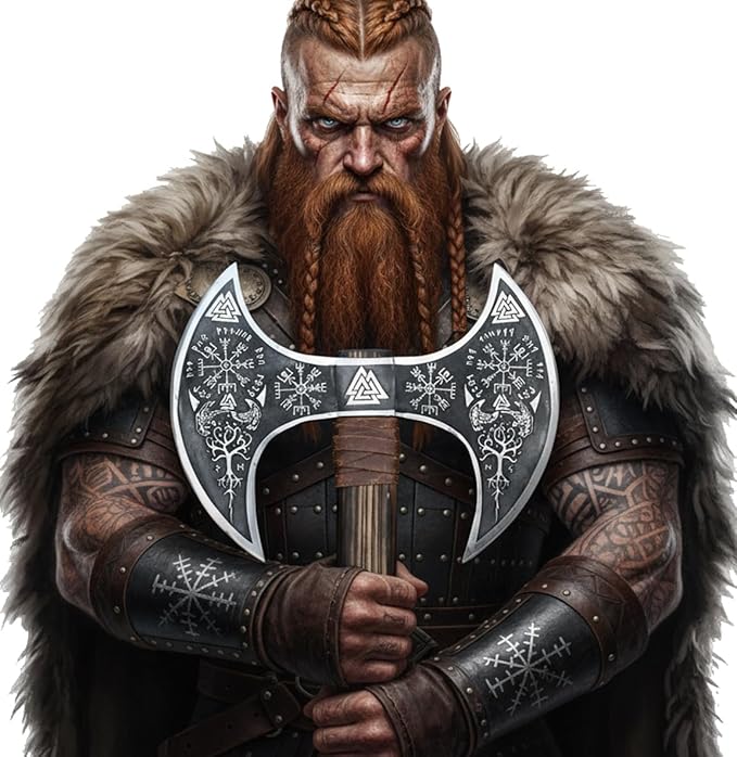 -Two Handed Larges Berserker Viking Axe Large Norse AxesScandinavian Style Viking Dane Ax Double Headed Functional Viking Battle Two Hand Large Double Headed Axe