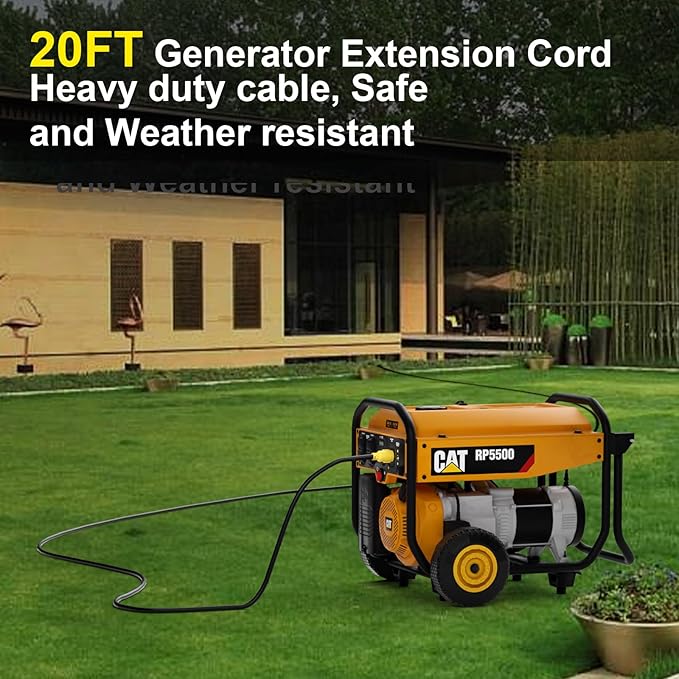 25 Feet NEMA L14-30P/L14-30R Generator Extension Cords 4 Prong Heavy Duty 30 Amp125/250VUp to 7500W 10AWG Cable and The Cable UL CertificationYellow