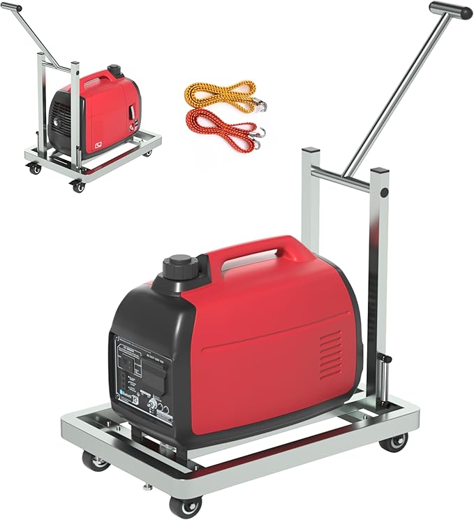 Generator Wheel KitGeneratorCart500LB Heavy-Duty GeneratorCart with Wheels Made of 100% Sstainless Steel(19.6X13.7inches) (Stainless Steel Iron Color)