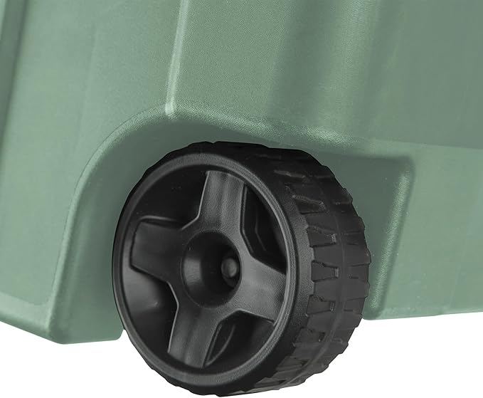 2 Pack 40 Gallon Heavy-Duty Wheeled Storage Bins - Industrial Rolling Totes with Secure Latch Lids for Garage Camping Warehouse &amp Moving Organization (Green)