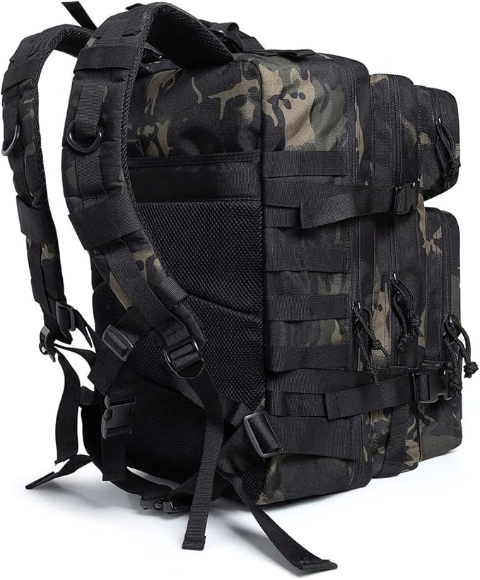 50L Tactical Backpack Training Gym Fitness Bag Outdoor Hiking Camping Army Molle Backpacks for Men Travel (CP)