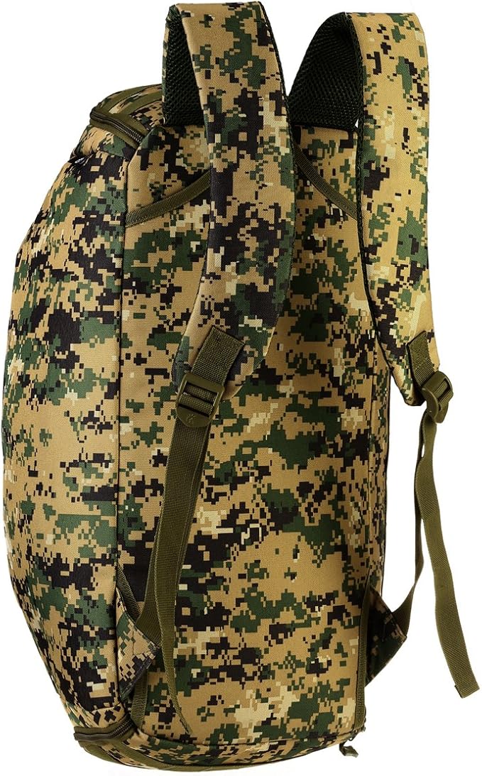 UNISTRENGH 3-Ways Tactical Military Nylon Men Holdall Weekend Travel Duffel Bag Backpack Messenger Shoulder Bags Rucksack Handbag (Jungle Camouflage)