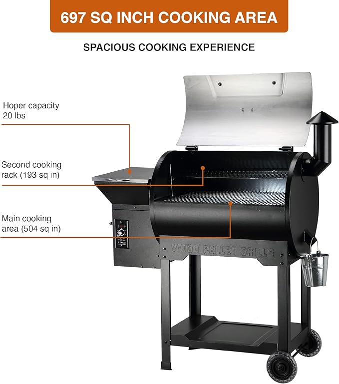 Z GRILLS ZPG-7002B3E Wood Pellet Grill &amp Electric Smoker BBQ Combo with Auto Temperature Control 2022 New Model