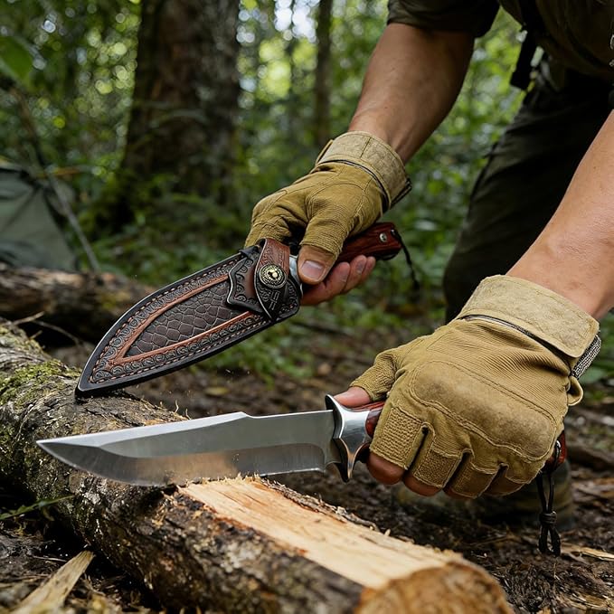 Heavy Duty Machete Knife 10.23 Full Tang Fixed Blade with Belt Sheath Carbon Steel Outdoor Camping Survival Tool